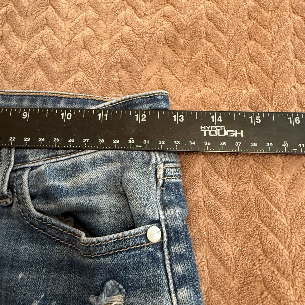 Judy Blue Womens 1/25 Jeans Blue Straight Stretch Distressed Streetwear Gothic - Picture 5 of 11